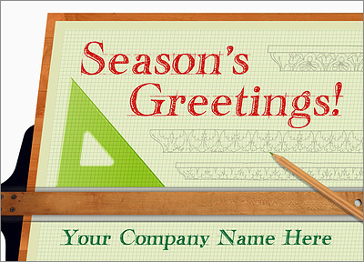 Architect Table Christmas Card (Glossy White) 