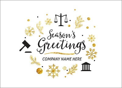 Attorney Icons Christmas Card (Glossy White) 