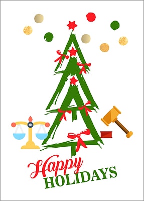 Attorney Tree Holiday Card (Glossy White) 