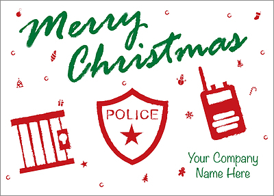 Christmas Police Card (Glossy White) 