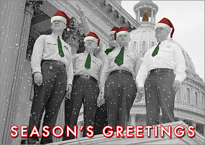 Festive Police Greeting Card (Glossy White) 