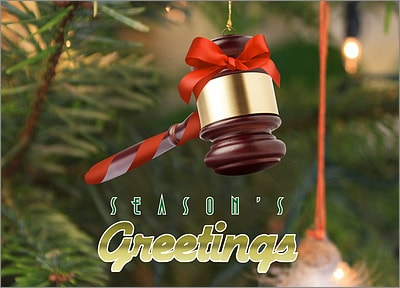 Gavel Ornament (Glossy White) 