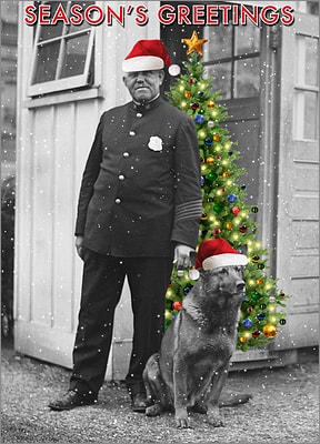 K9 Police Christmas Card (Glossy White) 