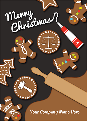Legal Gingerbread Christmas Card (Glossy White) 