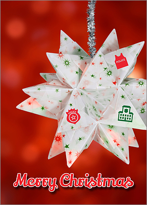 Police Christmas Star (Glossy White) 