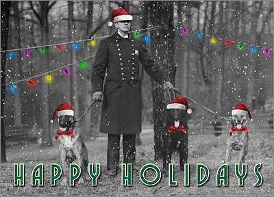 Police Dog Christmas Card (Glossy White) 