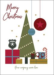 Police Green Tree Christmas Card