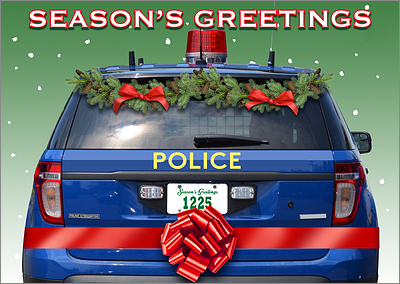 Police Holiday Card (Glossy White) 