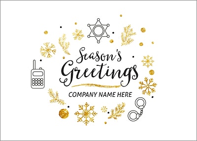 Police Icons Christmas Card (Glossy White) 