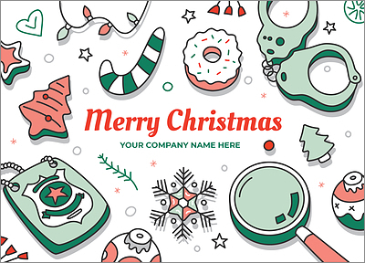 Police Merry Christmas Card (Glossy White) 