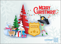 Police Merry Elf Card