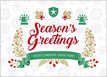 Police Snowflake Christmas Card