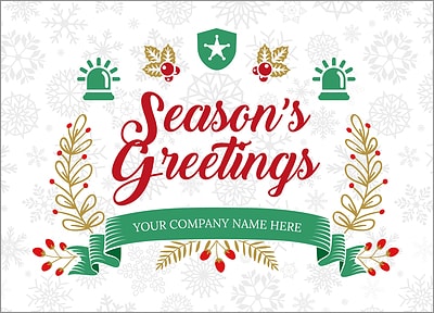 Police Snowflake Christmas Card (Glossy White) 