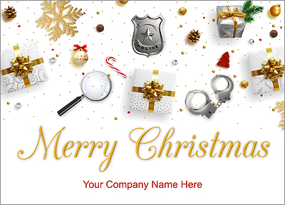 Police Tools Christmas Card (Glossy White) 