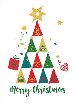 Police Tree Christmas Card