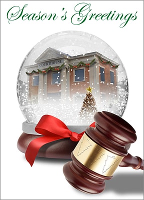 Snow Globe Christmas Card (Glossy White) 