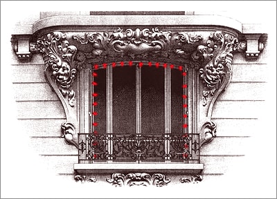 Window w Lights (Glossy White) 